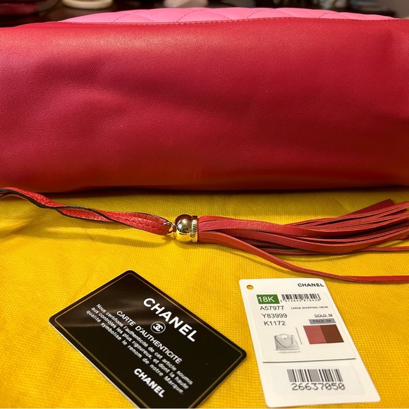 CHANEL Lambskin Quilted Large 31 Hand Bag Pink Light Red Women's Authentic Cert. - Picture 8 of 15